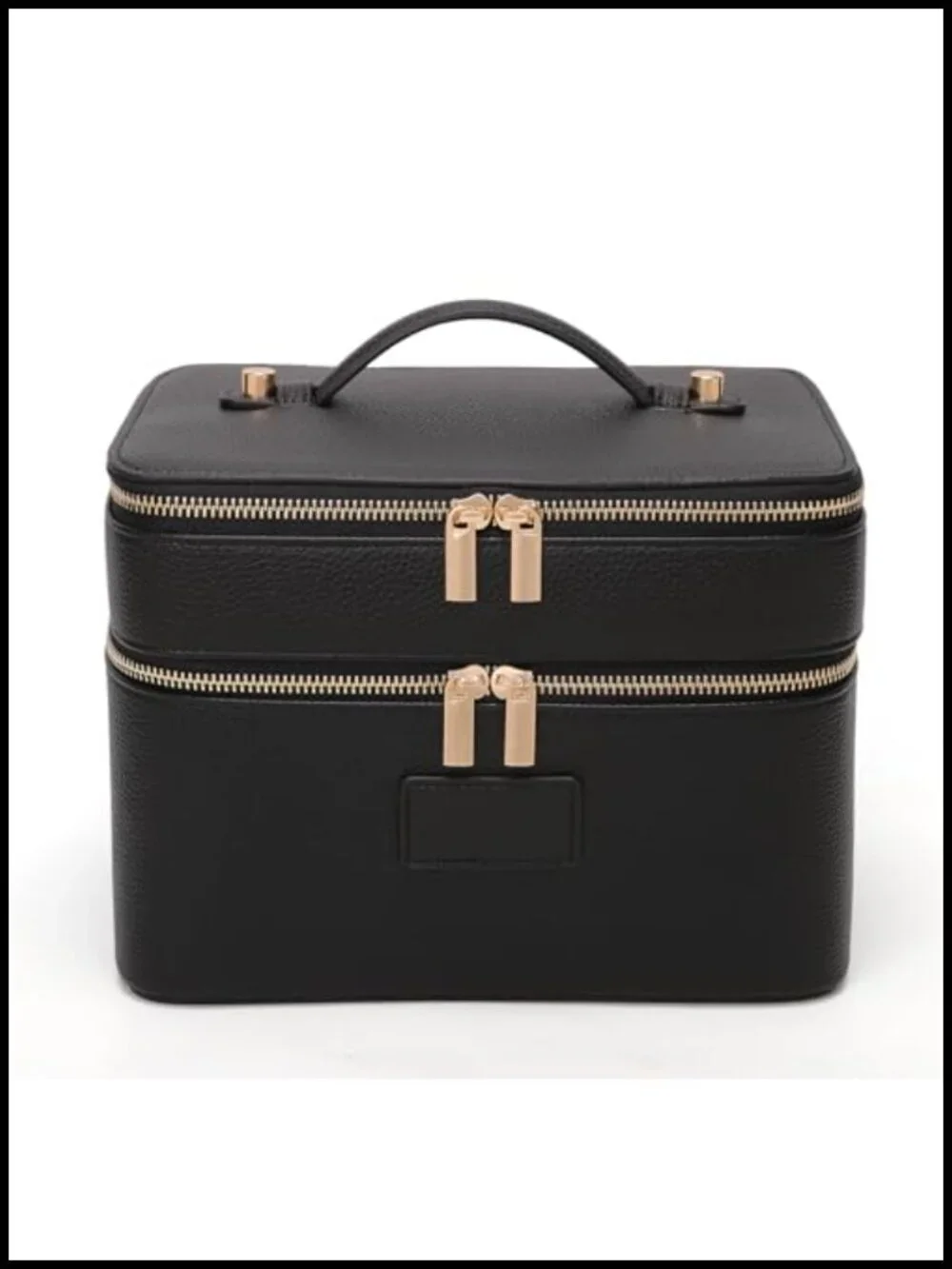 Large Double Layer PU Leather Cosmetic Bag Vanity Case Travel Toiletry Organizer